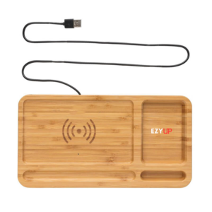 Organisateur en bambou avec chargeur à induction 5W Woodly