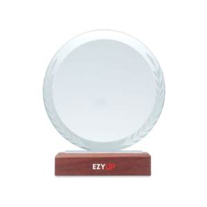 Trophée en cristal et bois de hêtre Keen